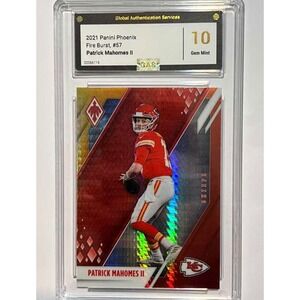 2021 Panini Phoenix Fire Burst Patrick Mahomes II 57 GAS 10 Gem Mint Chiefs